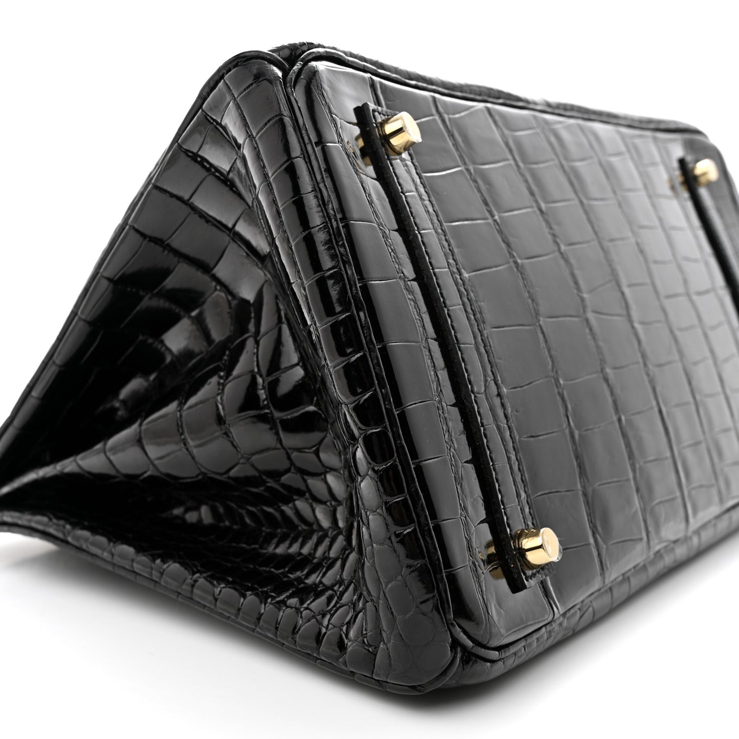 Shiny Porosus Crocodile Birkin 35 Black