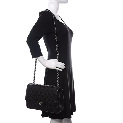 Chanel Lambskin Quilted Jumbo Double Flap Black 2 of 12