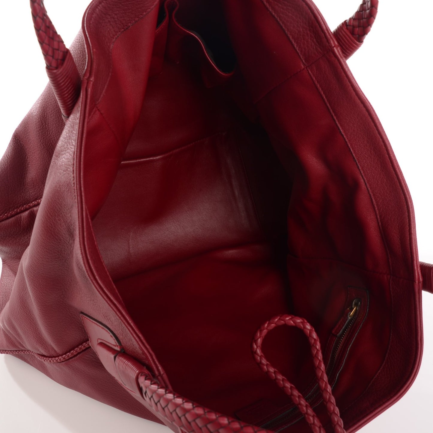 Deerskin Large Hip Bamboo Shoulder Bag Raspberry Candy