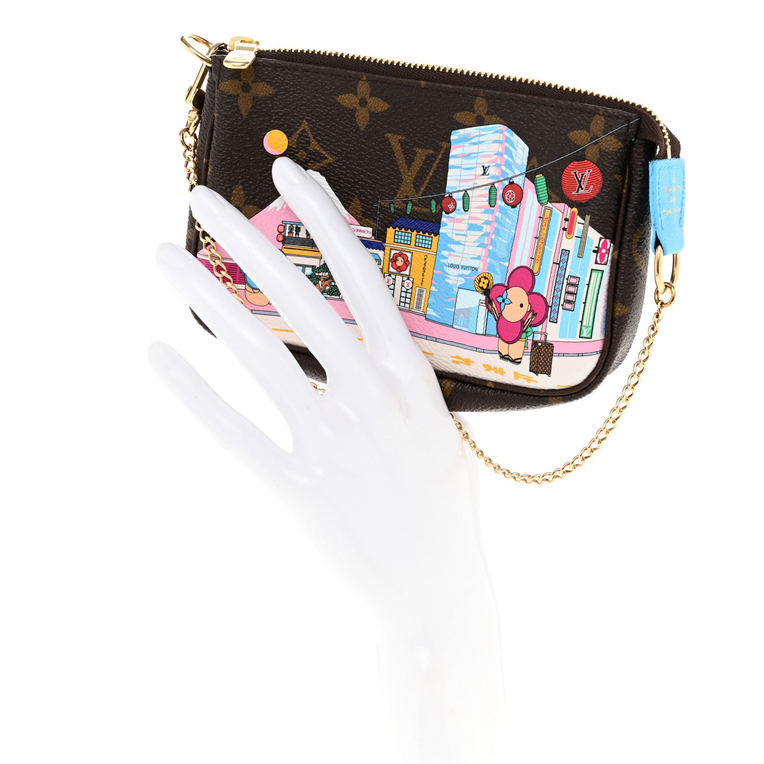 Louis Vuitton Monogram 2022 Christmas Animation Tokyo Mini Pochette Accessories Blue 2 of 8