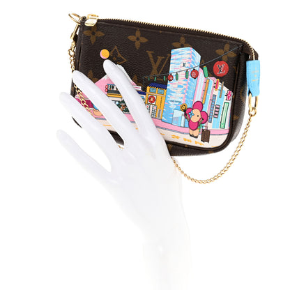 Louis Vuitton Monogram 2022 Christmas Animation Tokyo Mini Pochette Accessories Blue 2 of 8