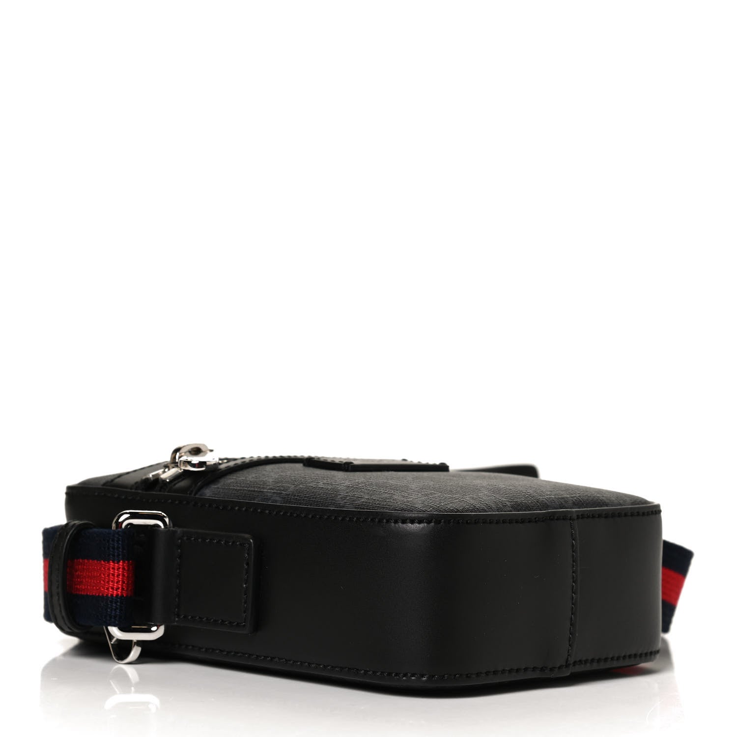 Gucci GG Supreme Monogram Appia Calfskin Web Messenger Bag Black 4 of 11