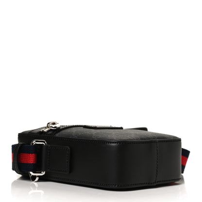 Gucci GG Supreme Monogram Appia Calfskin Web Messenger Bag Black 4 of 11