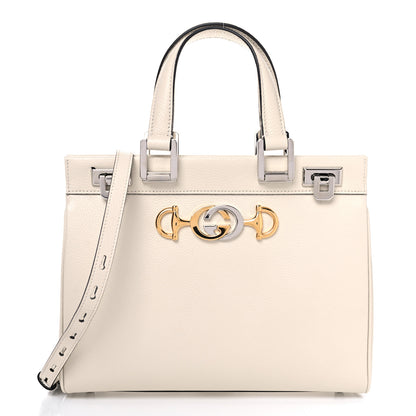 Gucci Grainy Calfskin Small Zumi Top Handle Bag Mystic White 1 of 10