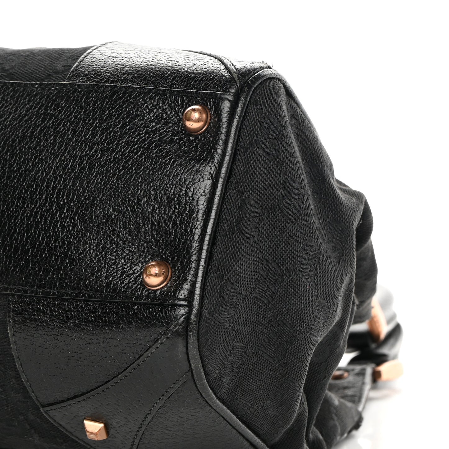 Monogram Calfskin Large Bardot Tote Black