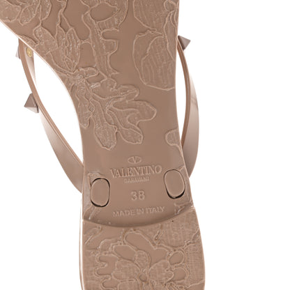 Valentino Garavani PVC Jelly Rockstud Bow Thong Sandals 38 Poudre 6 of 7