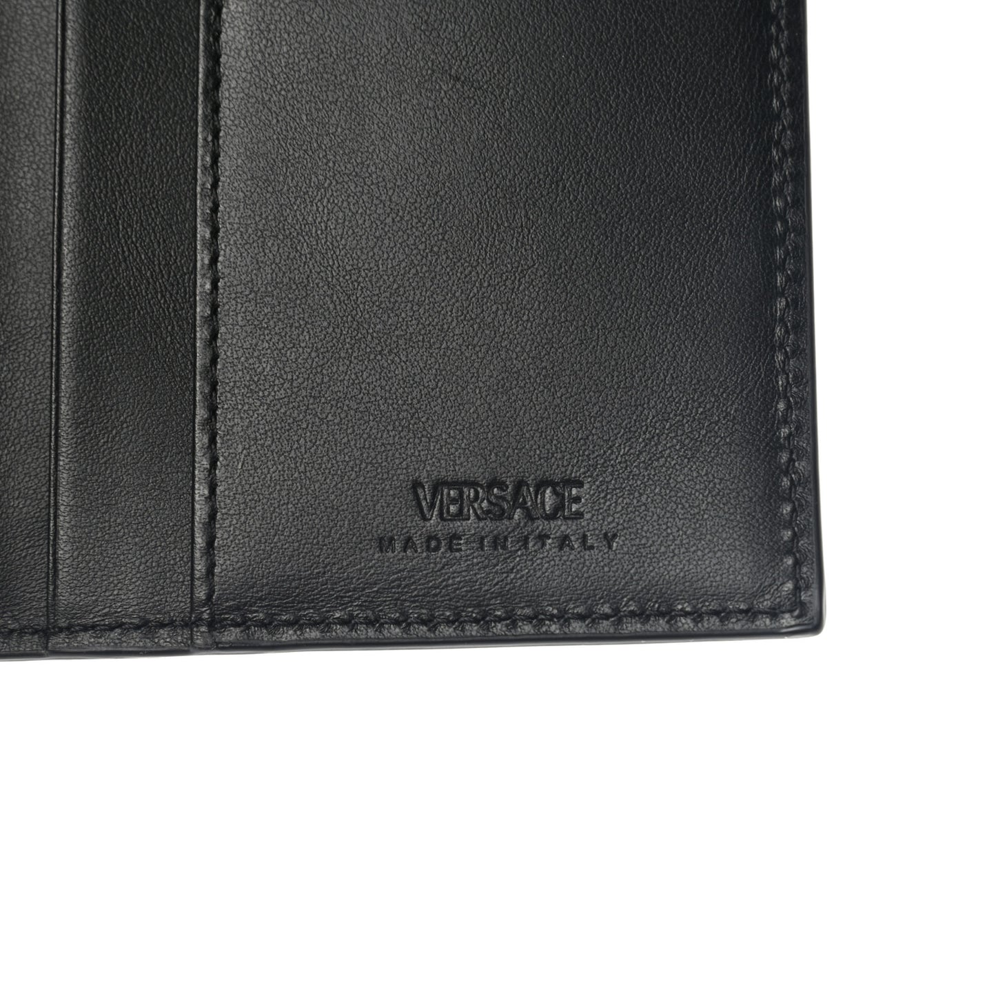 Calfskin Medusa Long Wallet Black