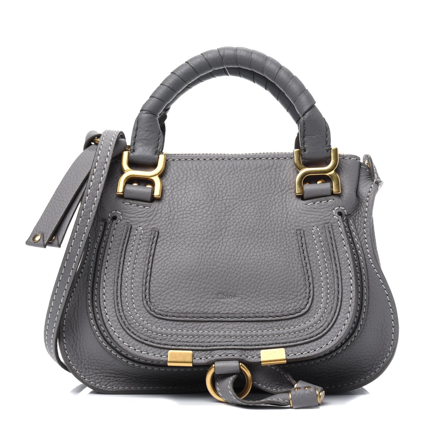Calfskin Mini Marcie Satchel Cashmere Grey