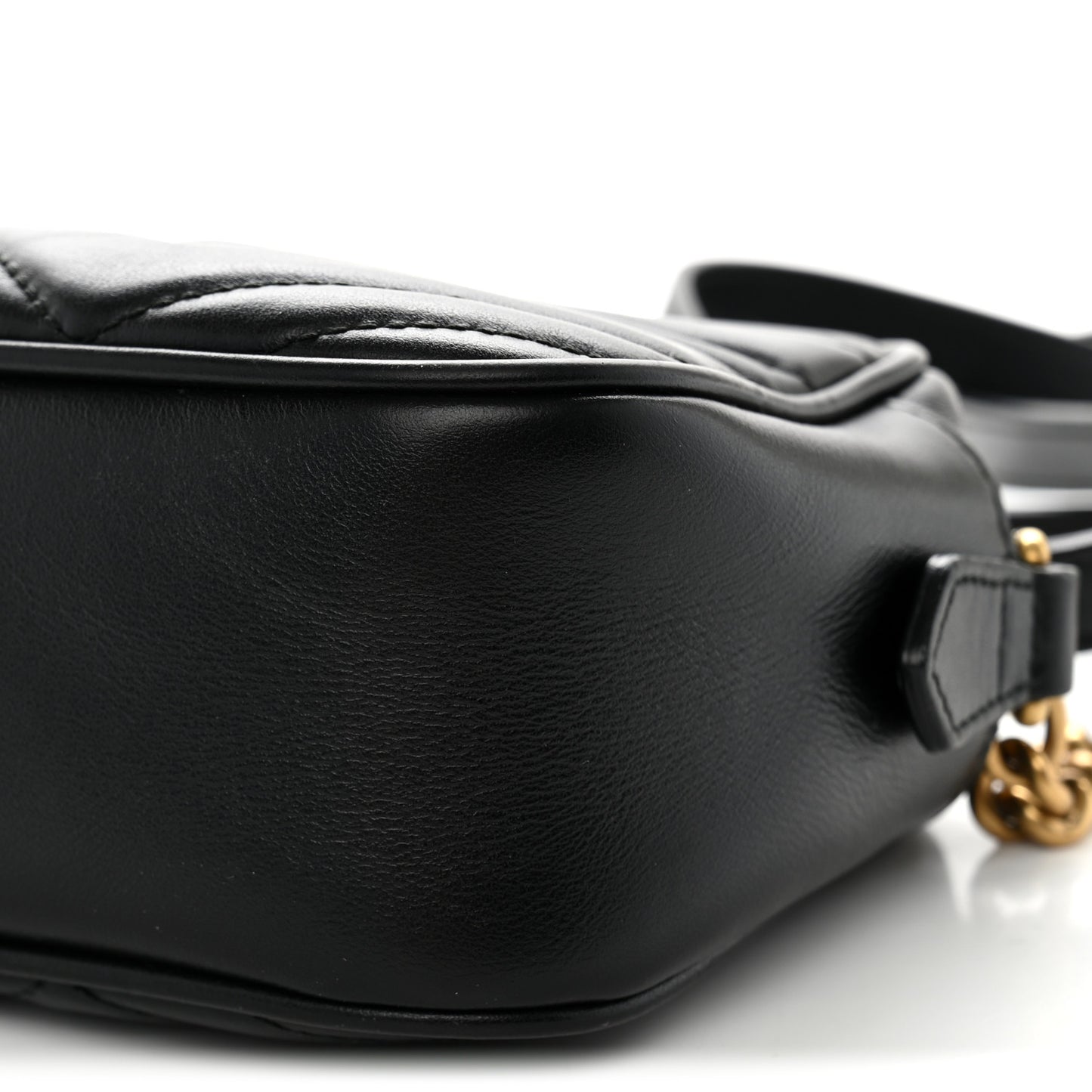 Calfskin Matelasse Small GG Marmont Chain Shoulder Bag Black