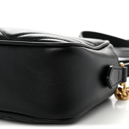 Gucci Calfskin Matelasse Small GG Marmont Chain Shoulder Bag Black 10 of 12