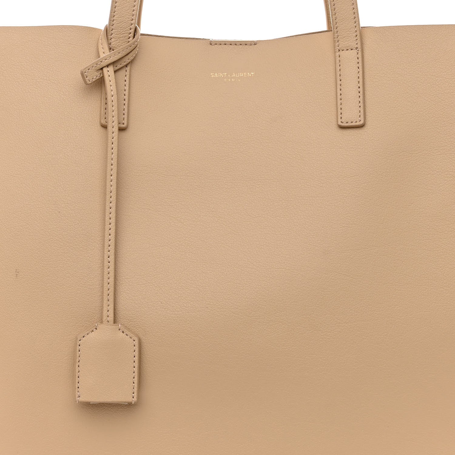 Saint Laurent Calfskin Large Shopping Tote Dark Beige 10 of 18