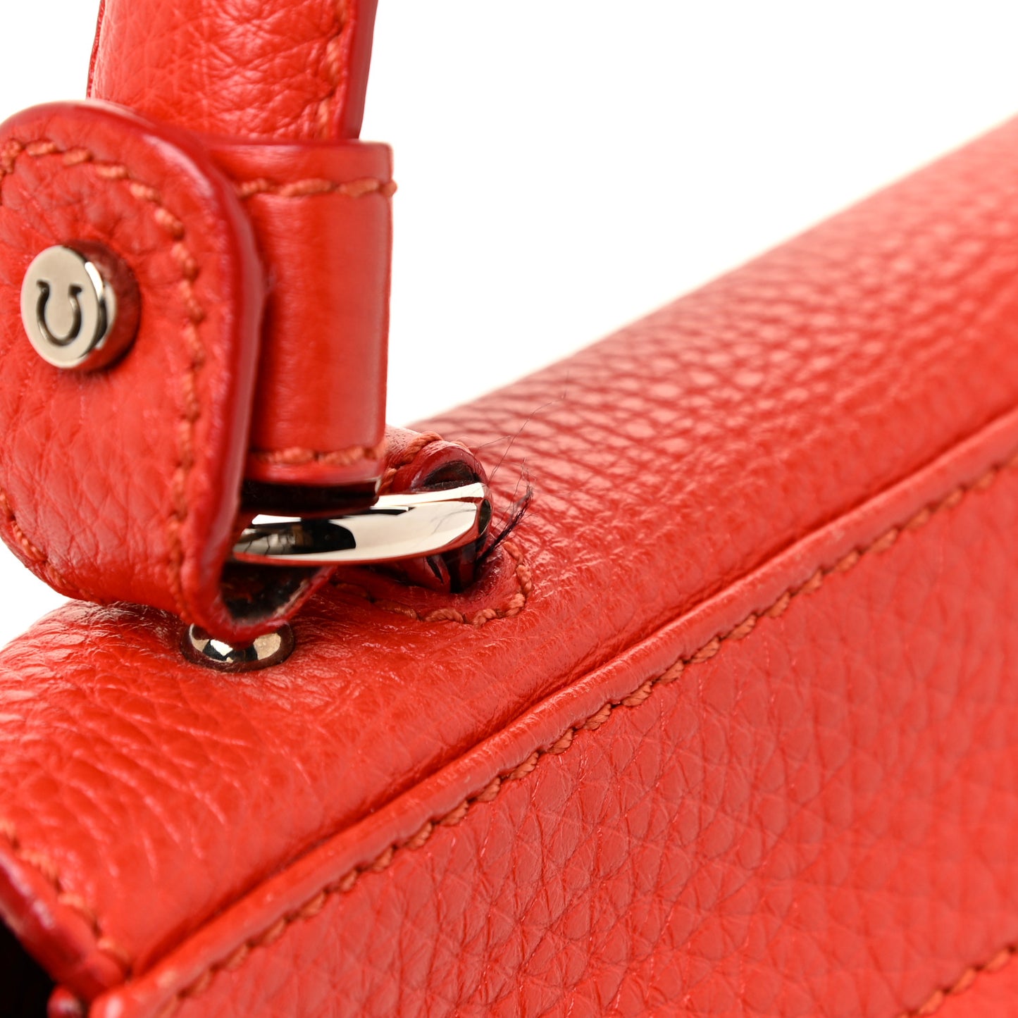 Grained Calfskin Sofia Satchel Red