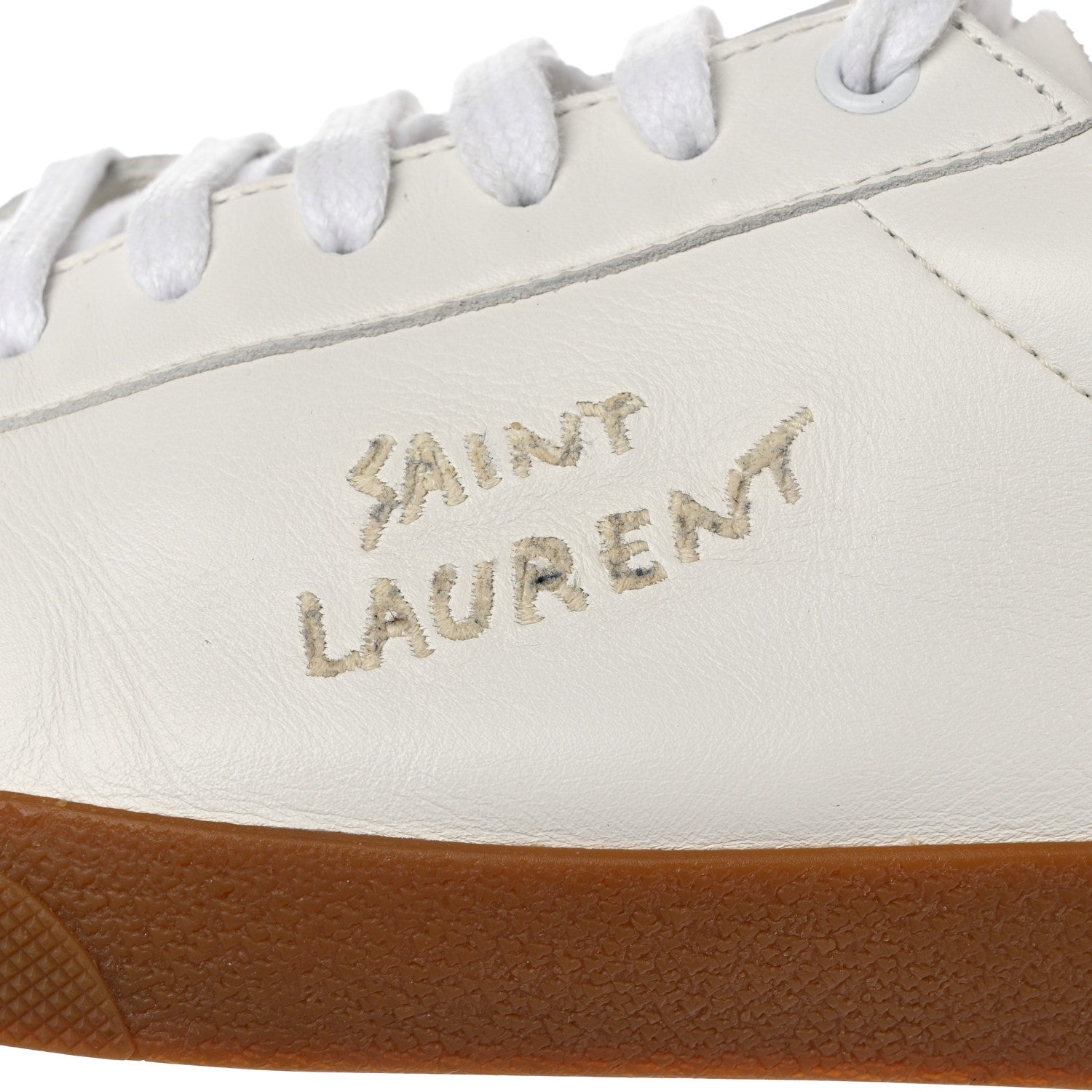 Saint Laurent Calfskin Embroidered Mens Court Classic Sneakers 44 White 11 of 11