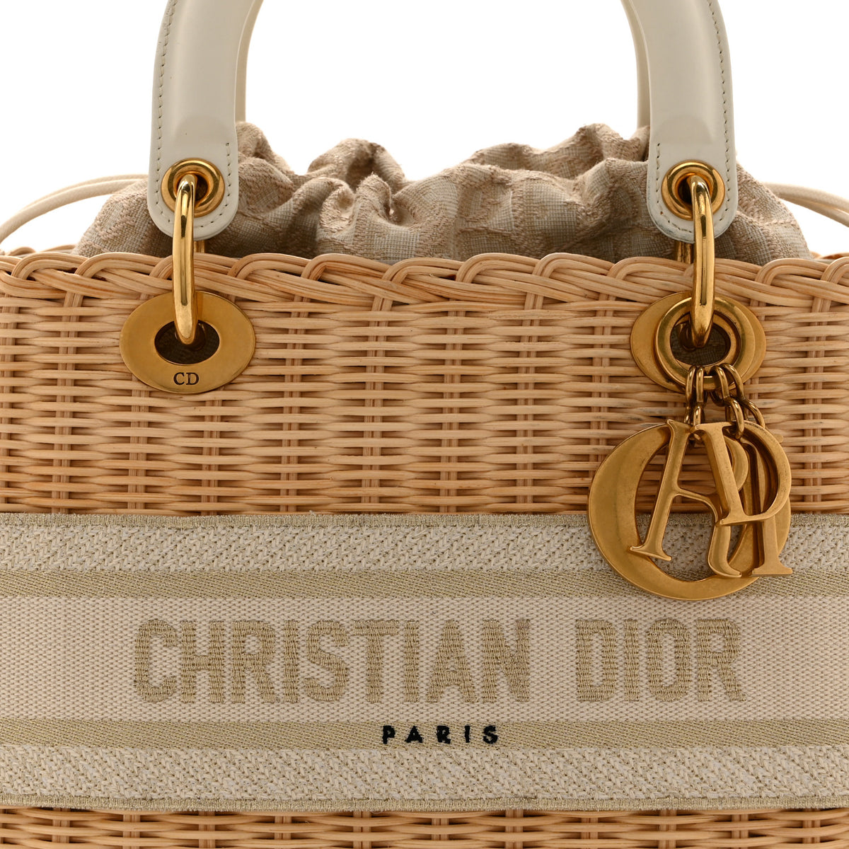 Christian Dior Wicker Oblique Medium Lady Dior Bag Beige 8 of 10