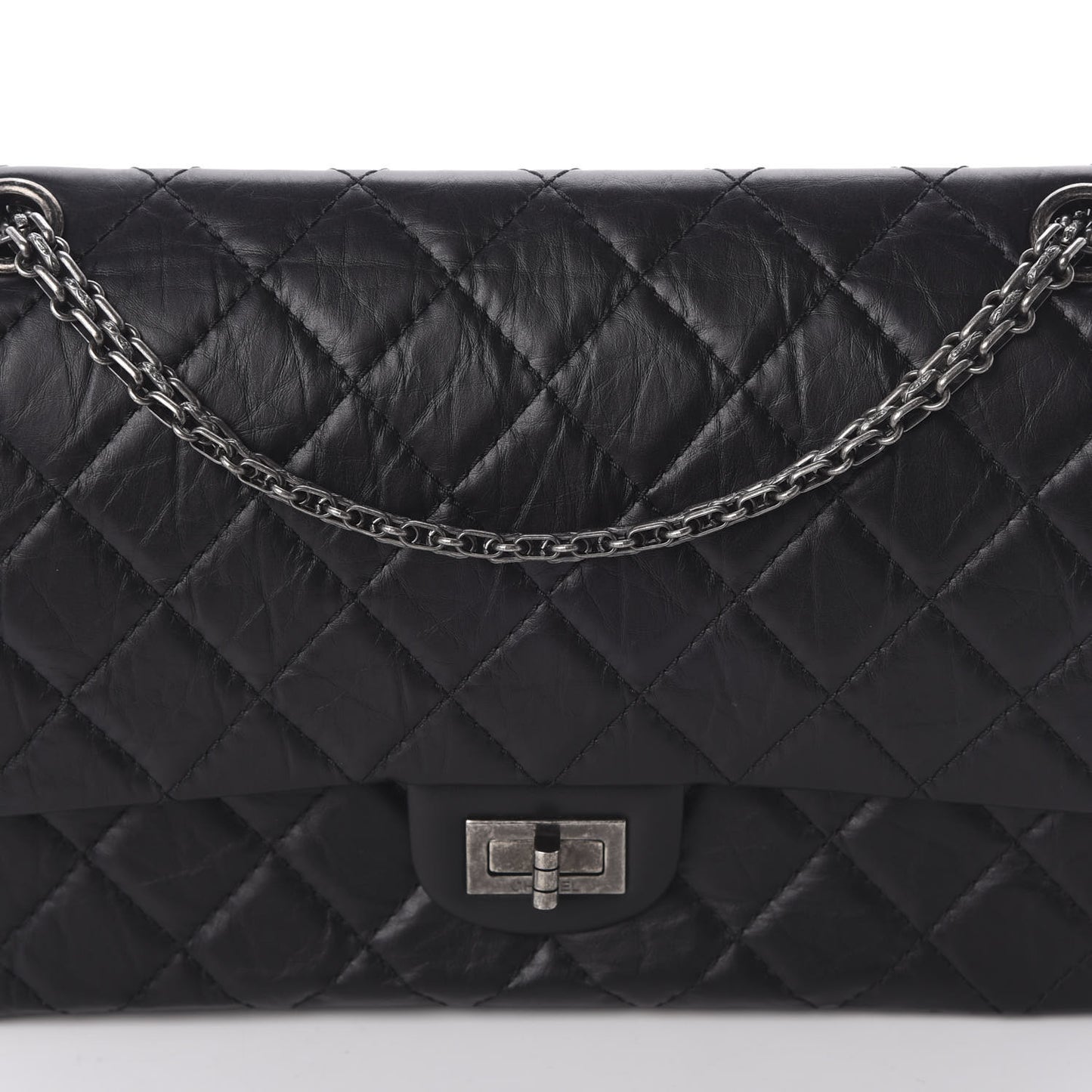 Aged Calfskin Quilted 2.55 Reissue 226 Flap Black