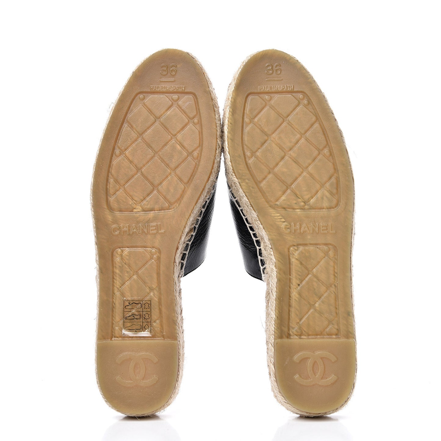 Goatskin Patent CC Espadrille Mules 36 Black