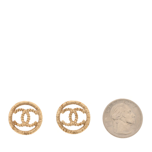 CC Round Rope Earrings Gold Gold