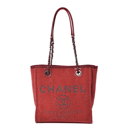 Chanel Lurex Boucle Mini Deauville Tote Red 1 of 9