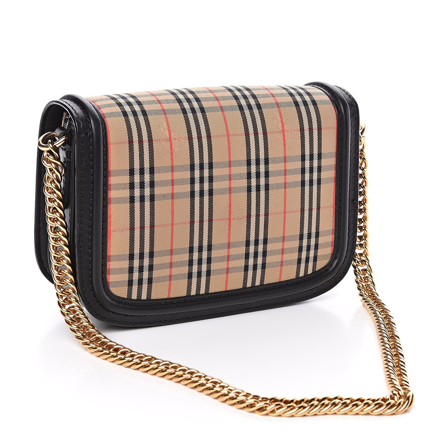Smooth Calfskin 1983 Knight Check Link Shoulder Bag Black