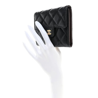 Chanel Caviar Quilted Compact Flap Wallet Black 2 of 8