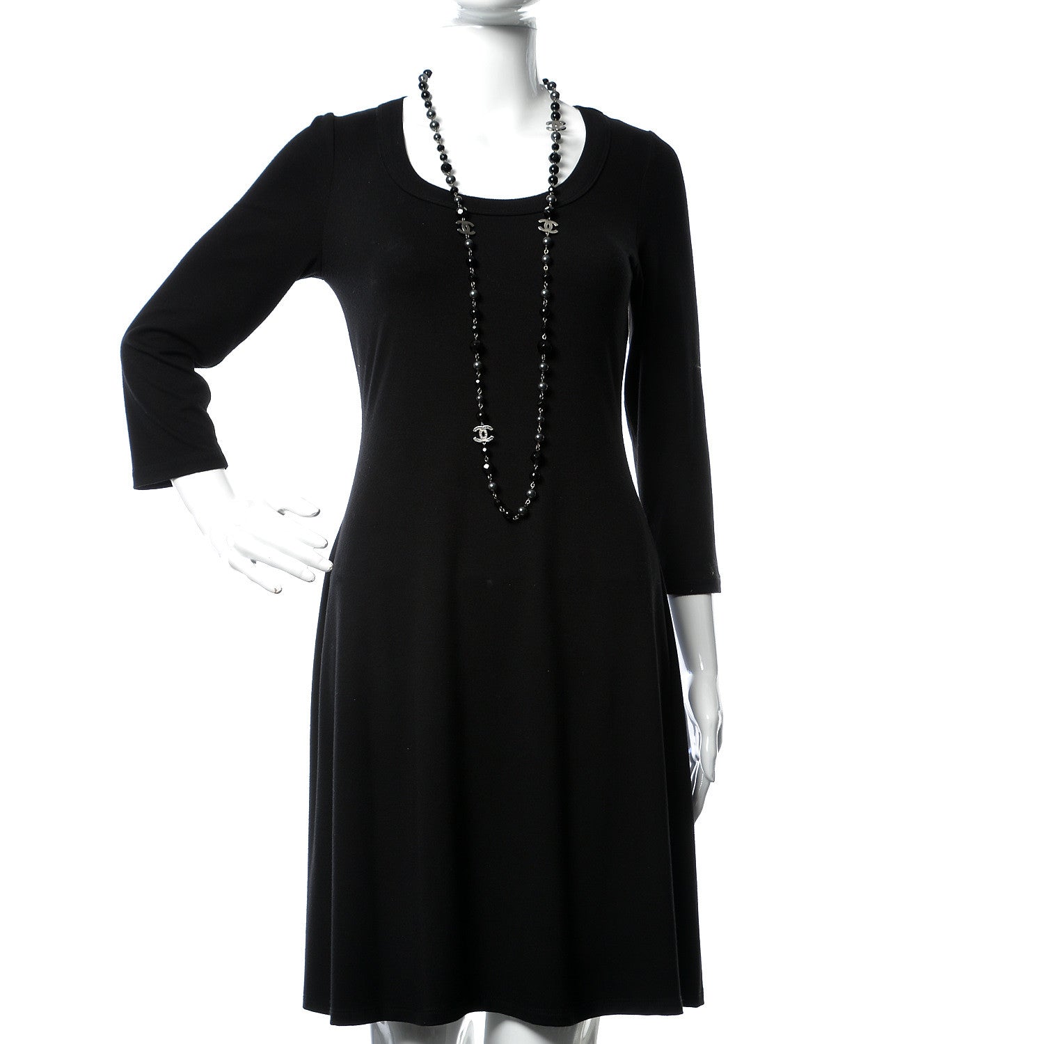 Chanel Ruthenium Beaded CC Long Necklace Black 2 of 6