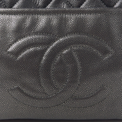 Chanel Metallic Caviar Quilted CC Timeless Tote Dark Silver 7 of 9