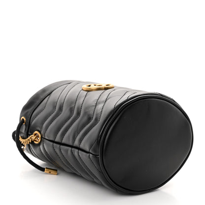 Gucci Calfskin Matelasse Mini GG Marmont 2.0 Bucket Bag Black 4 of 10