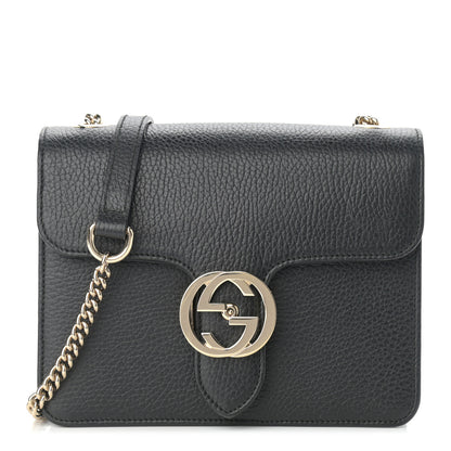 Gucci Dollar Calfskin Small Interlocking G Shoulder Bag Black 2 of 22