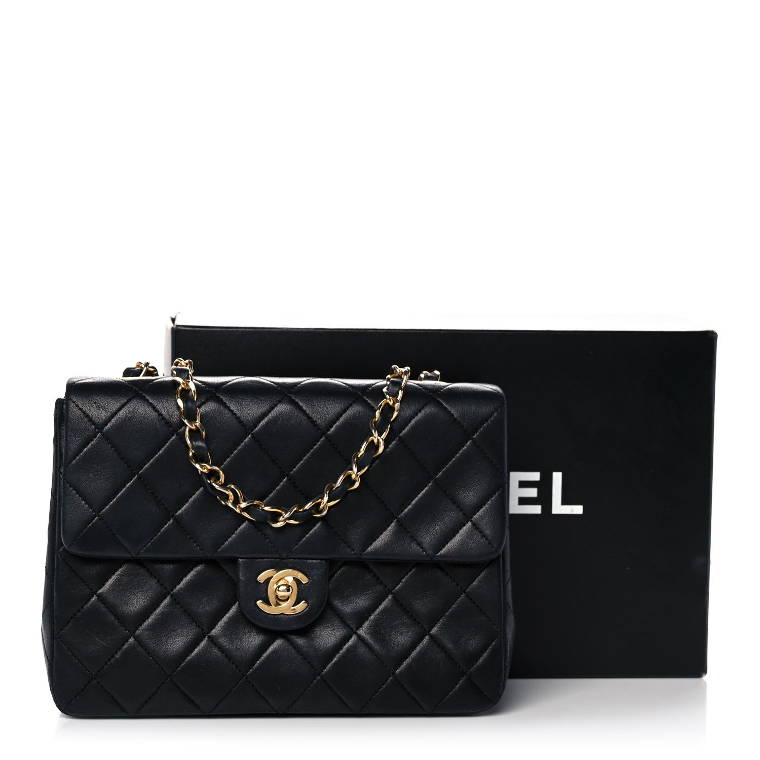 Chanel Lambskin Quilted Mini Square Flap Black 14 of 14