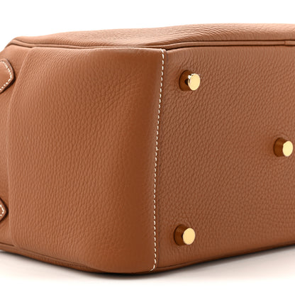 Hermes Taurillon Clemence Lindy 26 Gold 10 of 10