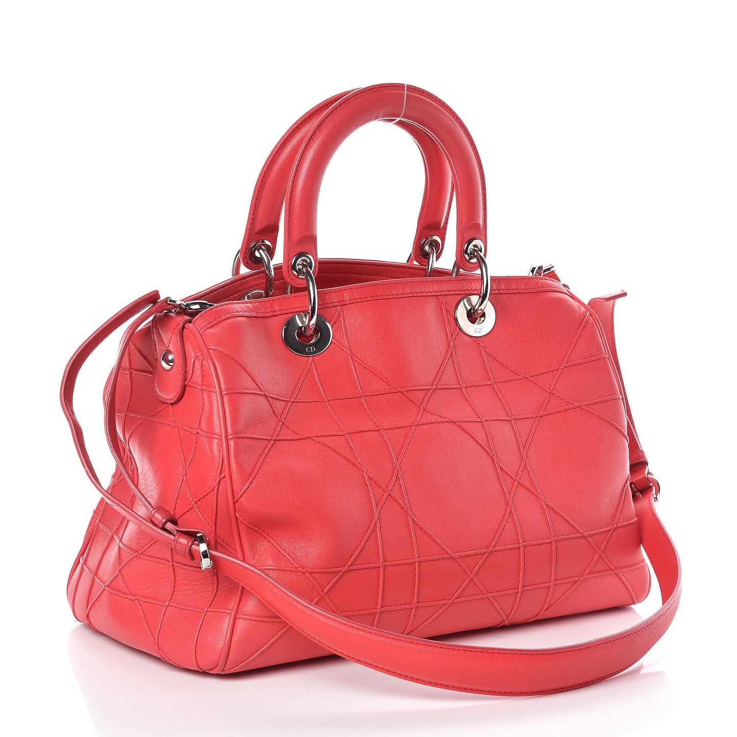 Lambskin Cannage Granville Polochon Coral