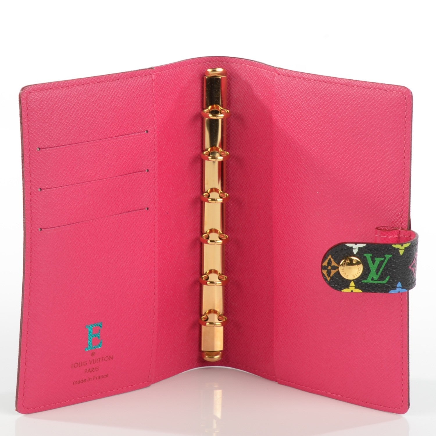Louis Vuitton Monogram Multicolor Small Ring Agenda Cover Black Grenade 5 of 7