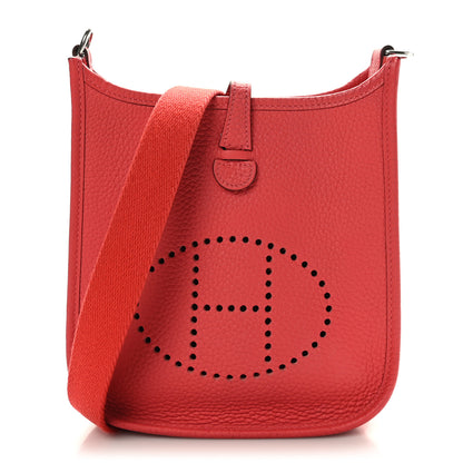 Hermes Taurillon Clemence Evelyne TPM Rouge Pivoine 1 of 9
