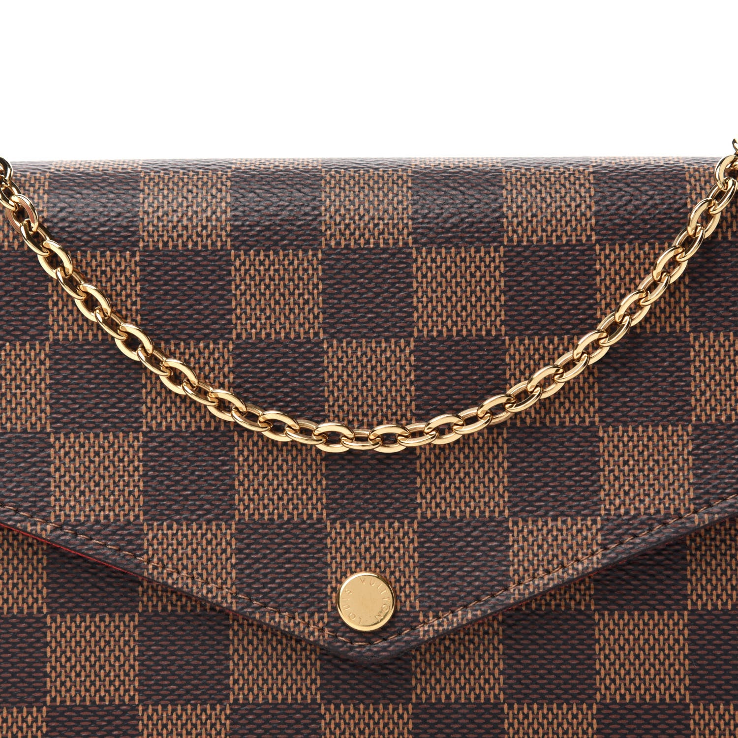 Louis Vuitton Damier Ebene Pochette Felicie Chain Wallet 11 of 11