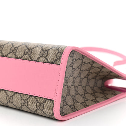 Gucci GG Supreme Monogram 3-D Strawberry Childrens Tote Beige Ebony Lotus Pink Fuxia Emerald 8 of 8