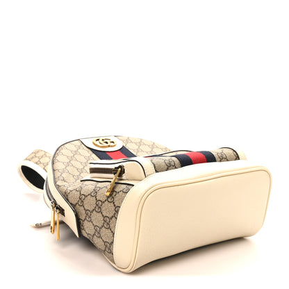 Gucci GG Supreme Monogram Textured Calfskin Web Small Ophidia Day Backpack Beige Ebony Mystic White 4 of 10