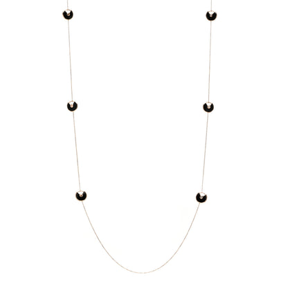 Cartier 18K Pink Gold Diamond Black Onyx Amulette de Cartier Station Necklace 1 of 3