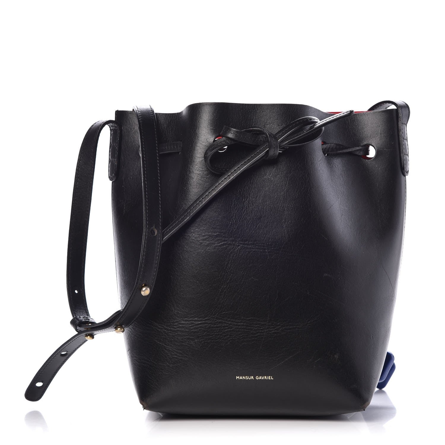 Mansur Gavriel Vegetable Tanned Calfskin Mini Bucket Bag Black Flamma 1 of 16