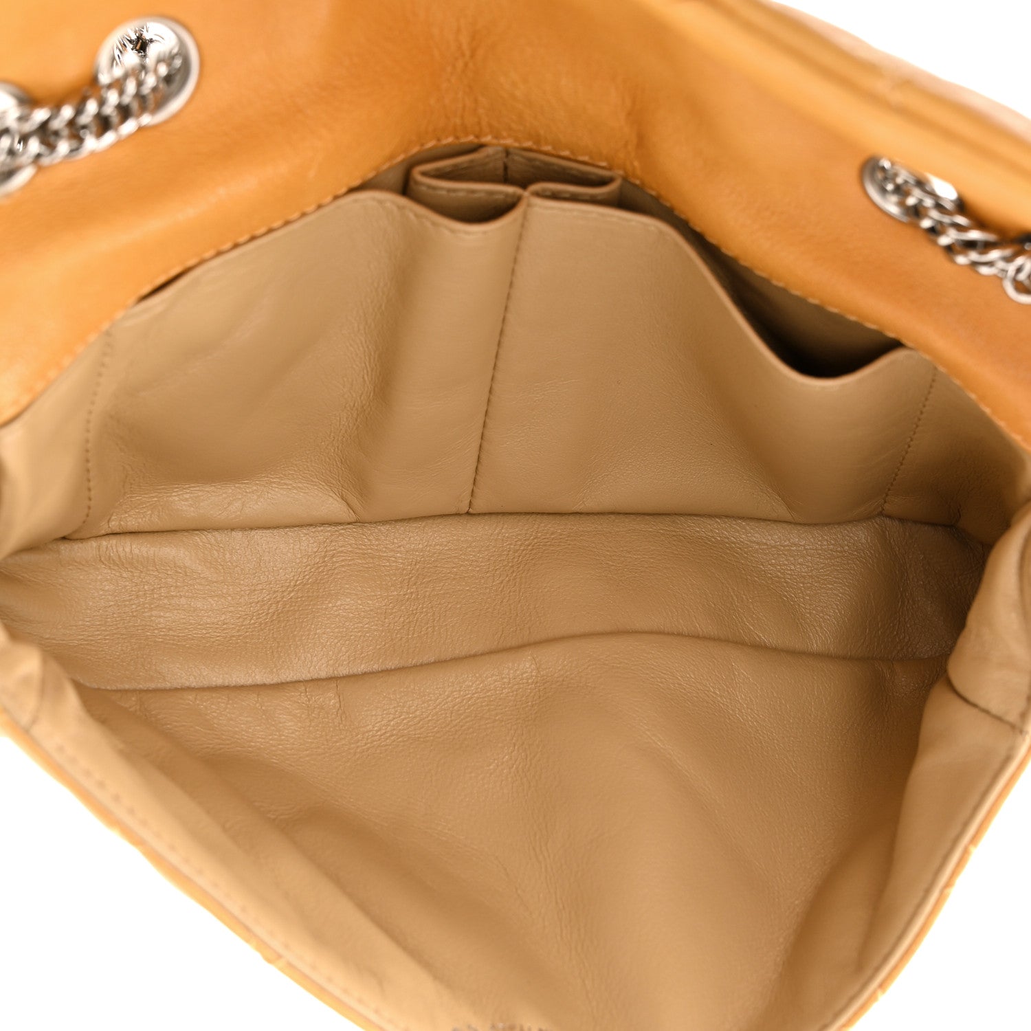 Chanel Glazed Lambskin Quilted Bijoux Chain East West Flap Mango 4 of 9