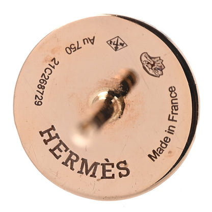 Hermes 18K Rose Gold TPM Ex-Libris Stud Earrings 4 of 5
