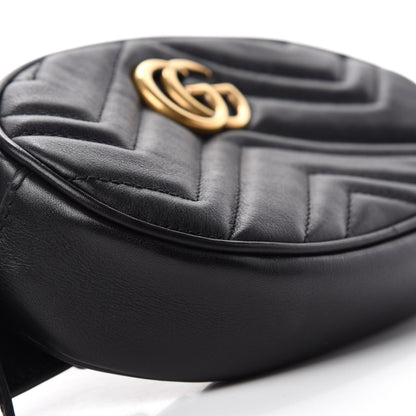 Gucci Calfskin Matelasse GG Marmont Belt Bag 95 38 Black 6 of 12