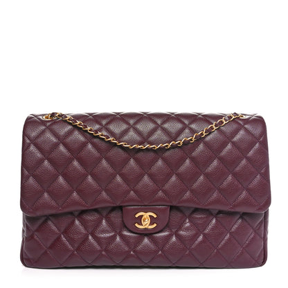 Chanel Caviar Quilted XXL Travel Flap Bag Burgundy 1 of 10