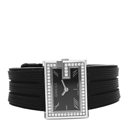 Gucci Stainless Steel Rubber Diamond Bezel 31mm 100L Quartz Watch Black 2 of 5