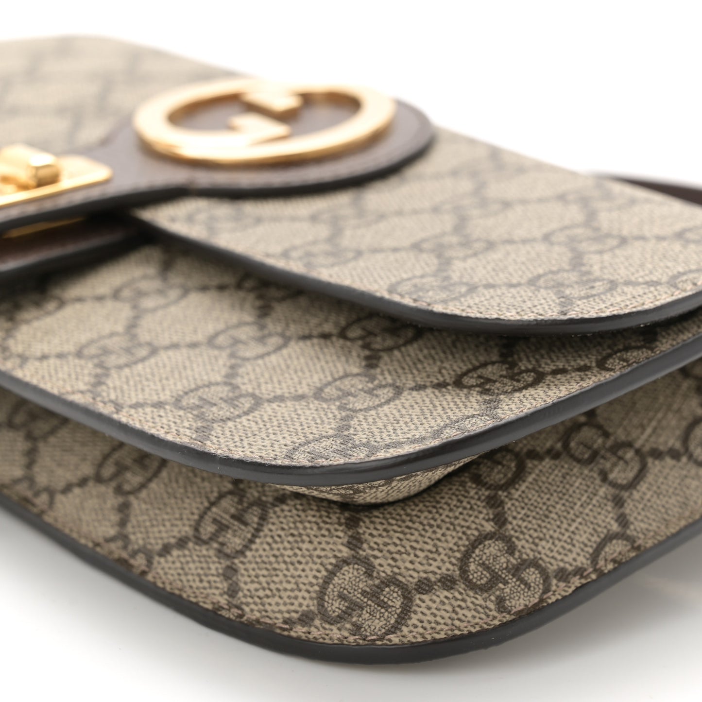 GG Supreme Monogram Textured Dollar Calfskin Blondie Belt Bag Beige Ebony New Acero