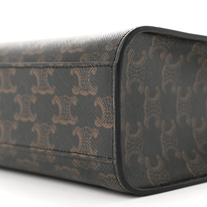 Celine Triomphe Canvas Calfskin Medium Vertical Cabas Black 8 of 8