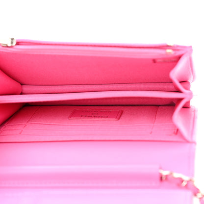 Chanel Lambskin Quilted Mini Wallet On Chain WOC Pink 6 of 12