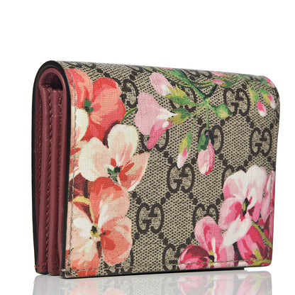 Gucci GG Supreme Monogram Blooms Card Case Beige Multicolor Dry Rose 3 of 8