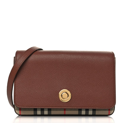 Burberry Grainy Calfskin Vintage Check Hampshire Crossbody Archive Beige Tan 1 of 8