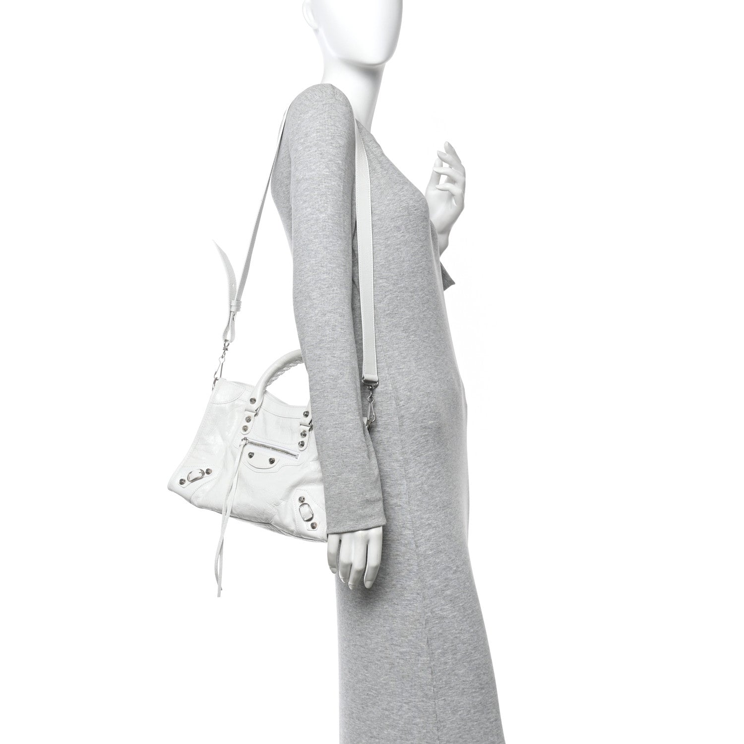 Balenciaga Agneau Arena Silver Hardware Small Le City Optic White 2 of 9