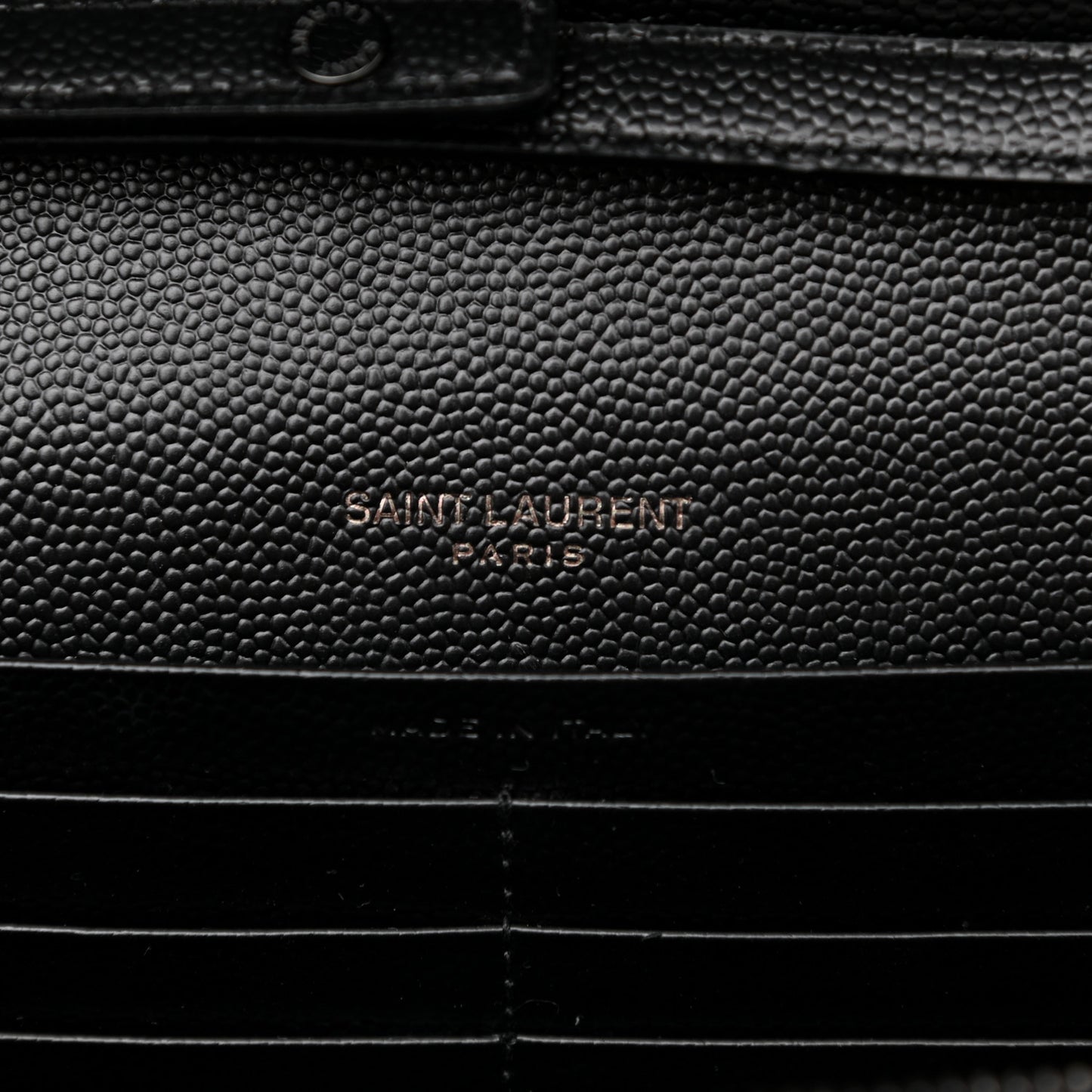 Grain De Poudre Matelasse Chevron Monogram Chain Wallet Black
